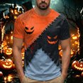 thumbnail image 2 of TOWED22 Men's Halloween Shirts Short Sleeve Halloween Tees Crewneck Print Halloween Tshirts Casual Holiday Halloween Tops(H160-Orange,L), 2 of 7