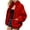 Red, variant on Lovskoo 2024 Sherpa Jackets for Women 2023 Plus Size Long Sleeve Zip Up Fall/Winter Plush Long Sleeve Stand-Up Collar Coat Olive Green