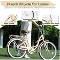 thumbnail image 2 of Aukfa 24" Cruiser Bike, 7 Speed Bicycle Hybrid Bikes for Women Girls Ladies, Buttermilk, 2 of 7