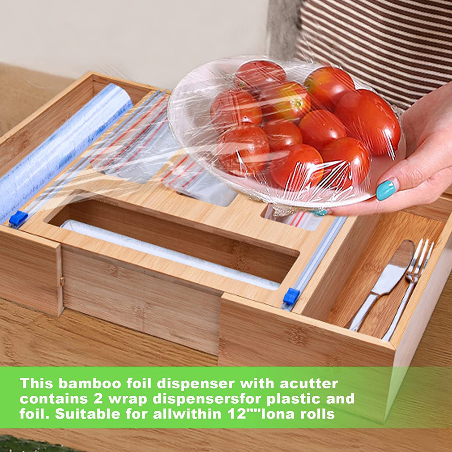 Dropship Bamboo Ziplock Bag Organizer For Drawer; Containers For Organizing  Pantry; Wrap Dispenser With Cutter; Compatible With Gallon; Quart;  Sandwich&Snack Bag; Aluminum Foil; 12 Kitchen Rolls to Sell Online at a  Lower