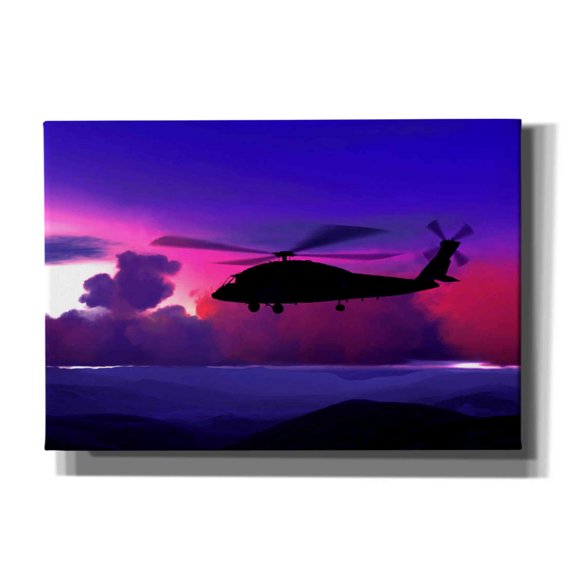 Epic Graffiti 'Helicopter' by Ata Alishahi, Giclee Canvas Wall Art, 26"x18"