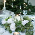 thumbnail image 3 of 2 Pack Artificial Floral Garland Fake Rose Vine Hanging Rose Garland for Wedding Flowers Table Centerpiece Arrangement Room Decor(Cream White), 3 of 6