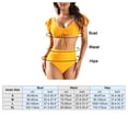 thumbnail image 2 of Traje de baño de dos piezas para mujer Conjunto de bikini de cintura alta con cordón y volantes Labymos  Traje de baño, 2 of 7