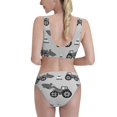 thumbnail image 3 of Picia Gray Tractor Women's High Waisted Bikini Scoop Neck Swimsuit Two Pieces Bathing Suit-Small, 3 of 8