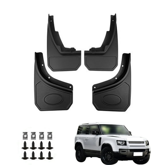 Car Fenders Fit For Land Rover Defender 90/110 2020-2025,Front And Rear 4 Pieces Car Mudguards Wheel & Tire Flaps,Mud Flaps Splash Guards, Mud Guards-Black