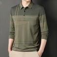 thumbnail image 2 of GuangCheng George Men Shirt Striped Pattern Long Sleeve Soft Comfort Breathable Casual Stylish Blouses with Pockets,Green,XL, 2 of 6