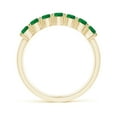 thumbnail image 2 of Angara Rings - Natural Emerald Half Eternity Wedding Ring in 14K Yellow Gold for Women (Size-3mm) | May Birthstone Jewelry, Birthday, Anniversary, Jewelry Gift for Women, 2 of 11