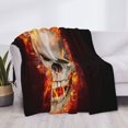 thumbnail image 3 of Balery Satanic Skull Manta de Franela con Dibujo, Lujo Ultra Suave y Cálido, Antipelusa y Resistente a las Arrugas para Cama, Sofá, Camping -40"x30", 3 of 6