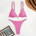 thumbnail image 6 of Bainana Women'S Two Piece Bikini Set Floral Print Swim Tops And Swim Bottoms With Tie Side Adjustable Straps Swimsuit Sexy Stylish Ladies Summer Holiday Hawaii Beachwear Hot Pink Size L, 6 of 9
