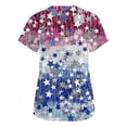thumbnail image 5 of 4th of July Scrub Tops for Women Stretchy V-neck Short Sleeve Red White and Blue Sequin Printed Scrubs 2026 US 250th Anniversary New Medical Plus Size Scrub T Shirts, 5 of 5