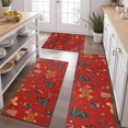 thumbnail image 2 of Red Christmas Gingerbread Man Pattern Kitchen Rugs Sets Of 3,Kitchen Runner Rugs Non Skid Washable,Decorative Kitchen Floor Mats for Kitchen,Sink,Laundry,17"x30"+ 17"x47" + 17"x59", 2 of 6
