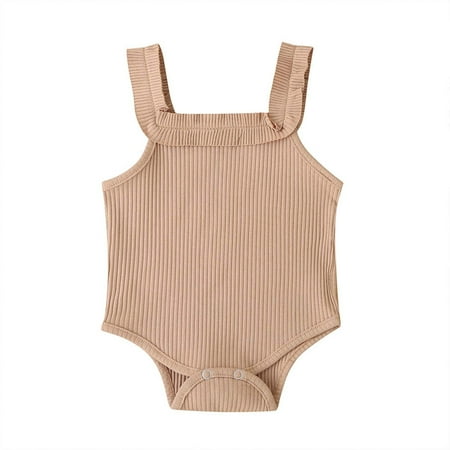 

Binmer Newborn Baby Boys And Girls Summer Summer Solid Color Sleeveless Romper