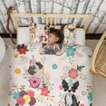 thumbnail image 3 of Dogs with Party Hats and Flowers Duvet Cover and Pillowcase Set for Single Bedding, Bedroom Accessories for Kids Teens, 3 of 5