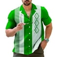 thumbnail image 1 of Mens Casual Vintage Bowling Shirt Retro Striped Short Sleeve Button Down Shirts, 1 of 9