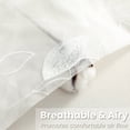 thumbnail image 6 of VOGOL Modern Sheer Curtains with Subtle Embroidery, White Textured Leaf Design, Light Diffusing Rod Pocket Drapes, 52x84 Inches, 6 of 7