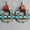#1, variant on New Genuine Leather Wrap Aztec Patterns Ethnic Bull Head Wood Statement Earrings