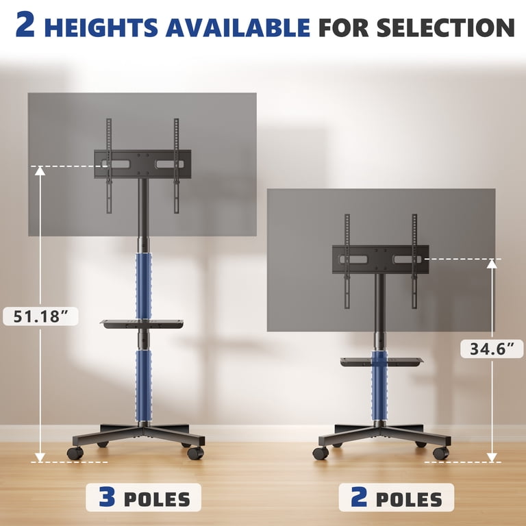 EDX Rolling Mobile TV Stand, 23–65 Inch, Height Adjustable photo 6