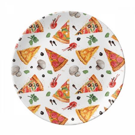 

Delious Food Pizza Illustration Pattern Plate Decorative Porcelain Salver Tableware Dinner Dish