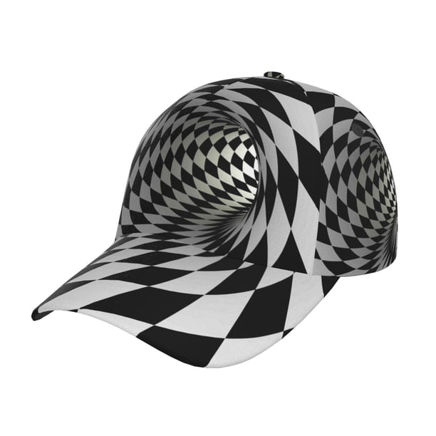Fotbe 3D Vortex Illusion Gorro Clásico de Béisbol, Gorra Ajustable con Broche Snapback, Gorro de Exterior de Algodón Suave