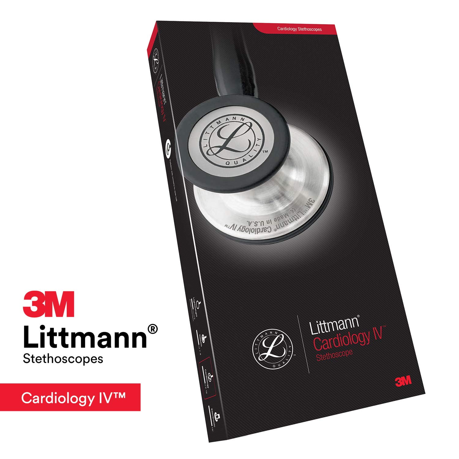 3M Littmann Cardiology IV Stethoscope Double Lumen Machined Stainless Steel Chestpiece 27" Plum Tube / High-Polish Rainbow Chestpiece / Violet Stem / Black Headset 6239