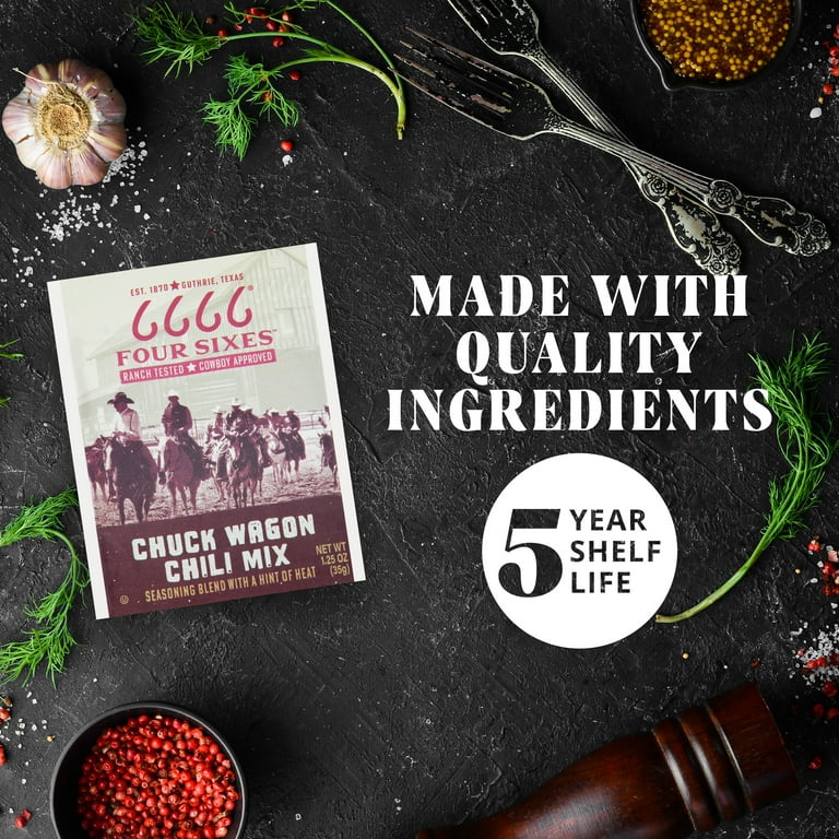 3 pack) Four Sixes Chuck Wagon Chili Mix, Texas Style