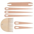 1 Set Hand Loom Stick Wooden Crochet Needle Weaving Comb Shuttles