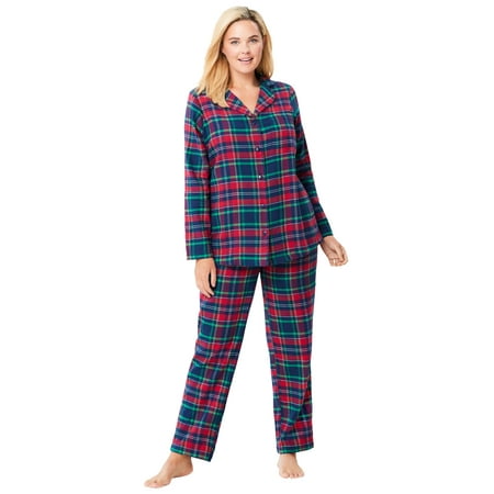 

Dreams & Co. Women s Plus Size Petite Classic Flannel Pajama Set Pajamas