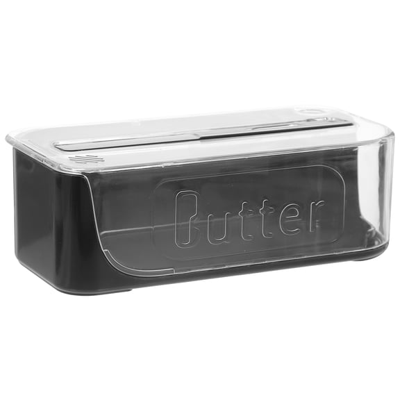 Raindrops Black Butter Dish with Lid for Kitchen Countertop, Covered Butter Keeper, 1 Piece