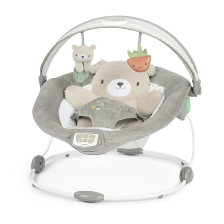 Ingenuity InLighten Baby Bouncer Seat with Light Up Toy Bar & Tummy Time Pillow, Unisex - Nate