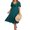 Green, variant on Mialoley Women Midi Dress Solid Color V-Neck Tie Knot Front Ruched Short Sleeve Dress Summer Casual Dress A-line Dress