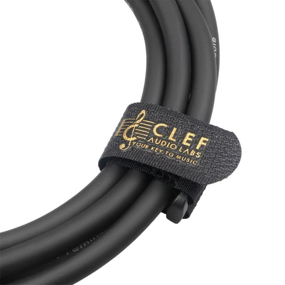 Clef Audio Labs 6.35mm TS to 6.35mm TS, Black Zinc Alloy Shell/PVC Jacket - 10FT - 1PK
