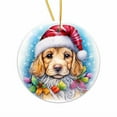 thumbnail image 2 of Personalized Dog Ornament Pet Ornament for Christmas Tree 3 Round Ceramic Printed in USA Choose From 200 Breeds Dog Mom Dog Dad Xmas Decoration D/ Christmas Dog Pendant B, 2 of 6