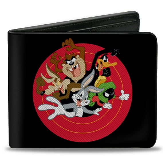 Looney Tunes Wallet, Bifold, Looney Tunes Character Bullseye Pose Black, Vegan Leather