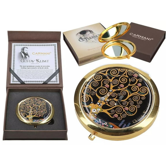 World Gifts The Tree of Life Design Round Pocket Mirror - 2.75" Portable Folding Mirror