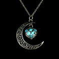 thumbnail image 2 of Jewelry VerPetridure Hollow Moon Heart Pendant Necklace Luminous Love Luminous Stone Pendant, 2 of 2