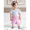 thumbnail image 5 of BemeyourBBs Toddler Girls Birthday Outfits Letter Bow Embroidery T-Shirts Shorts, 5 of 9