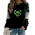 thumbnail image 5 of Plus Size St Patricks Day Sweatshirt for Women Festival Printed Color Block Crew Neck Long Sleeve Casual Tops (4XL, Black), 5 of 5