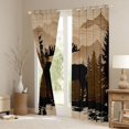 thumbnail image 3 of Homewish Wildlife Deer Elk Blackout Curtains Set of 2 (52x84 Each) for Men, Vintage Lodge Cabin Window Curtains, Brown Rustic Farmhouse Curtains and Drapes, Window Curtains Decor, 3 of 6