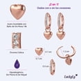 thumbnail image 4 of Aretes Mujer 2 en 1 tipo Arracadas de Corazón,  LuckyLy  Acero Inoxidable Baño Oro Rosa 14k, Oro 14k o Plata y Zirconia Cúbica – Joyería para Mujer, Regalos para Mujer San Valentín y Navidad, rosa, 4 of 6
