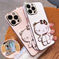 thumbnail image 2 of Hello Kitty Mirror Bracket Holder Phone Case For Huawei P60 Pro Plus P50 P40 P20 P30 Lite P Smart Z Y9 Prime 2019 Plating Cover, 2 of 5