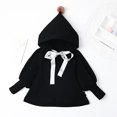thumbnail image 2 of Sudadera con capucha para niña con pompón y manga abullonada con lazo de seda, 2 of 8