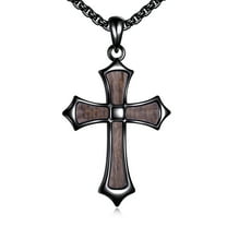 Wooden Cross Necklace 925 Sterling Silver Wood Cross Pendant Cross Jewelry Gifts For Men