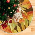 thumbnail image 5 of FMSHPON Autumn Fall Leaves Xmas Christmas Tree Skirt Stand Mat for Holiday Party Decoration Indoor Outdoor 48 inches, 5 of 6