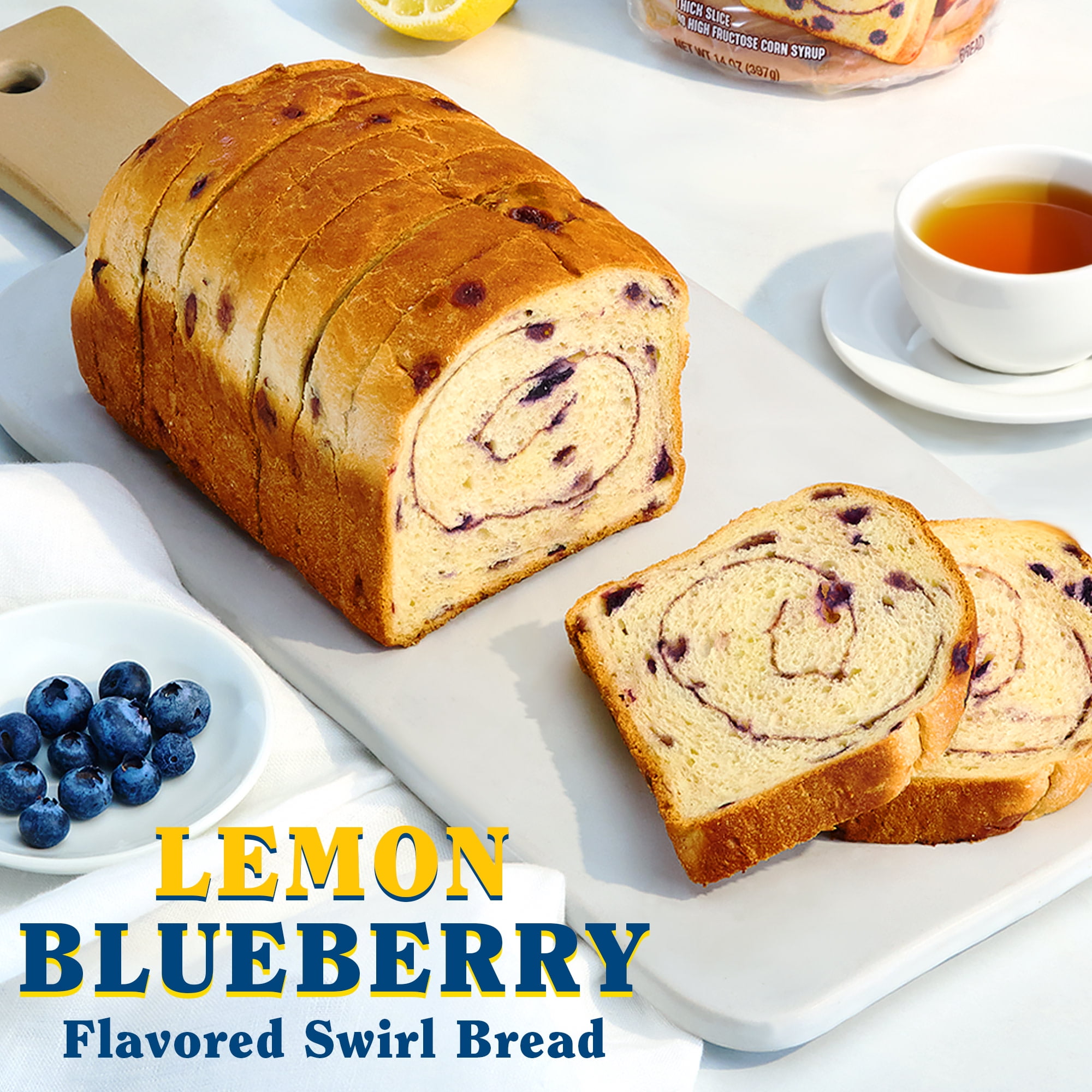 Pepperidge Farm Swirl Lemon Blueberry Flavored Breakfast Bread Bread, 14 oz Bag
