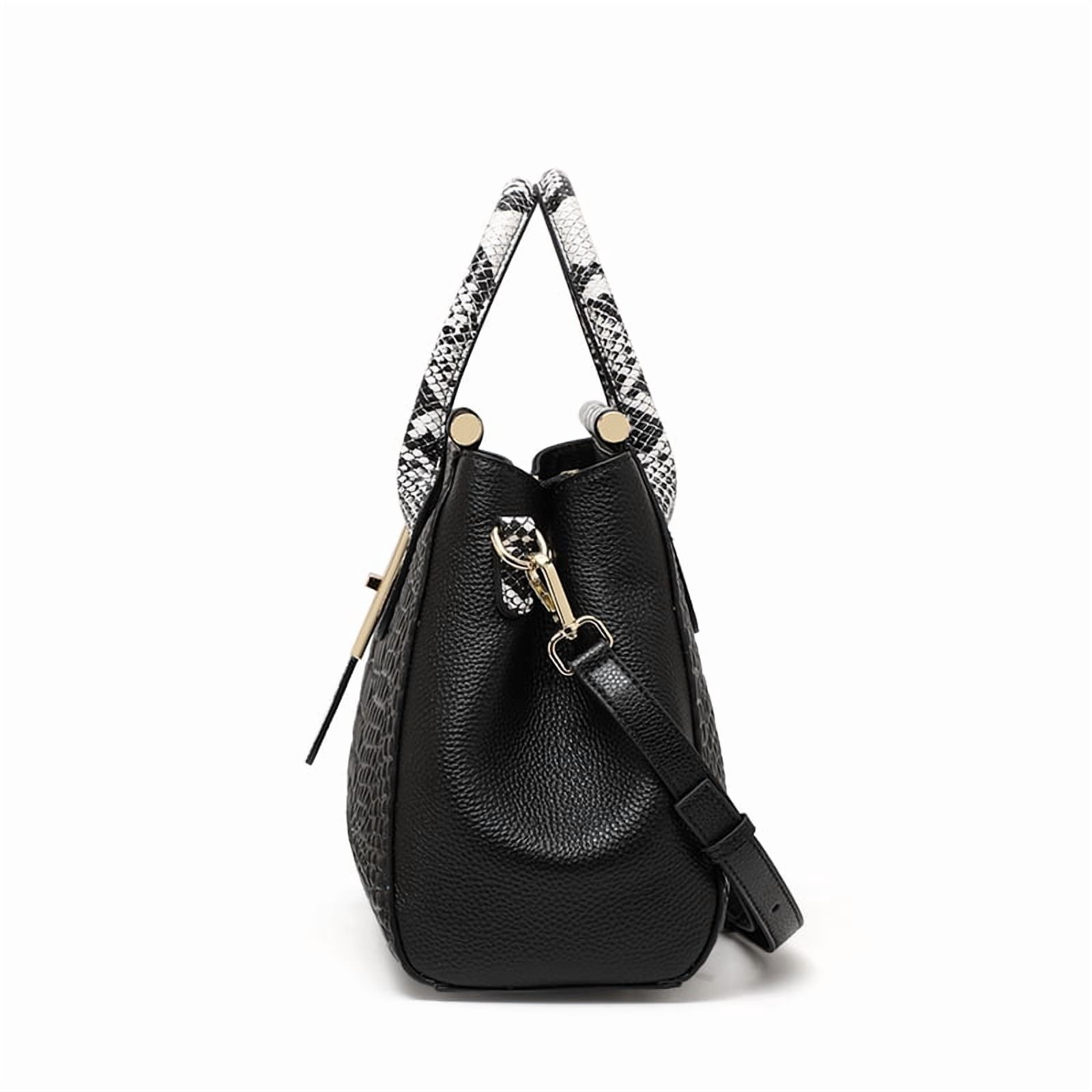 Genuine leather crocodile snake-print women's handbag 2025 detachable shoulder strap large capacity single shoulder strap