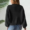 thumbnail image 6 of Miluxas Women's Open Front Bow Cardigan Sweaters Knit Long Puff Sleeve Trendy Fall Winter Jacket Coats Black XL(XL), 6 of 6