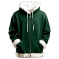 thumbnail image 4 of Zip Up Hoodie for Women 2025 Fashion Long Sleeve Fur Trim Plain Hooded Sweatshirt with Pockets Jacket Coat, 4 of 4