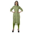 thumbnail image 2 of Moomaya Printed Indian Kurti WoMen's Cotton Tunic Mandarin Collar Knee Length Kurta, 2 of 6