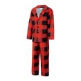 thumbnail image 3 of Pyjamas Classiques de Noël Assortis pour la Famille, Ensemble de Pyjama à Carreaux Rouges à Manches Longues et Pantalons, 3 of 10