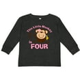 thumbnail image 3 of Inktastic Little Monkey Girl 4th Birthday Girls Long Sleeve Toddler T-Shirt, 3 of 5